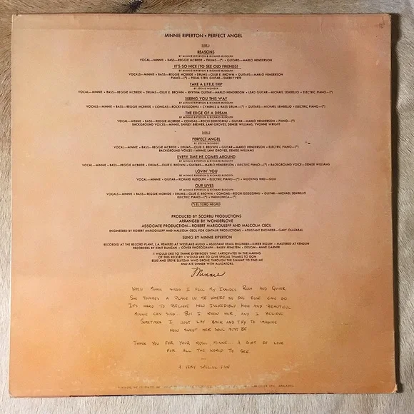 Minnie Riperton - “Perfect Angel” Vinyl LP - Picture 2 of 5